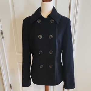 Express Short Black Wool Pea Coat Size 12